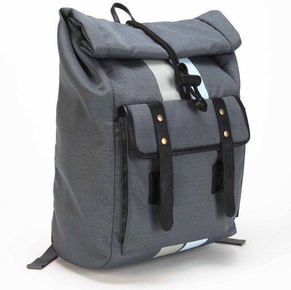 TSB80404AP_Geo 15.6 Roll Top Backpack (Grey Black)