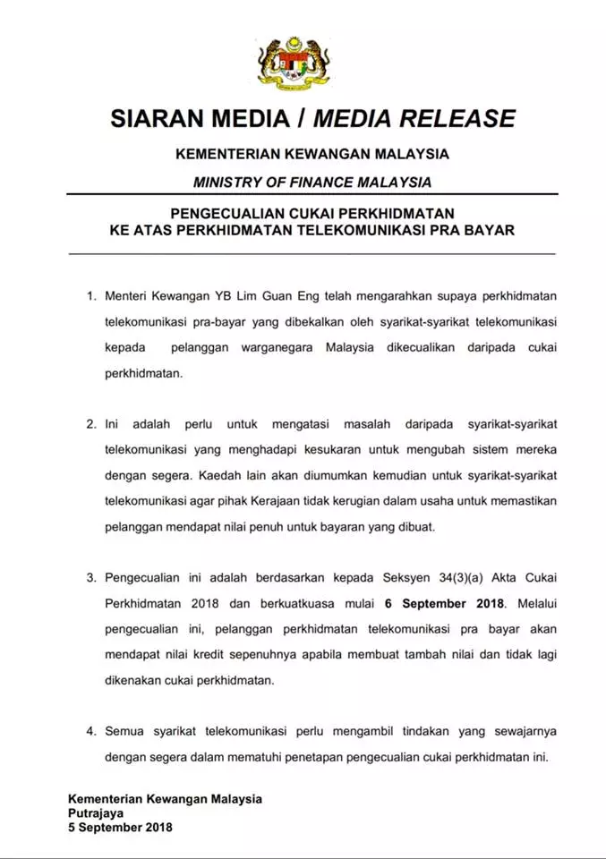 Sst exemption malaysia