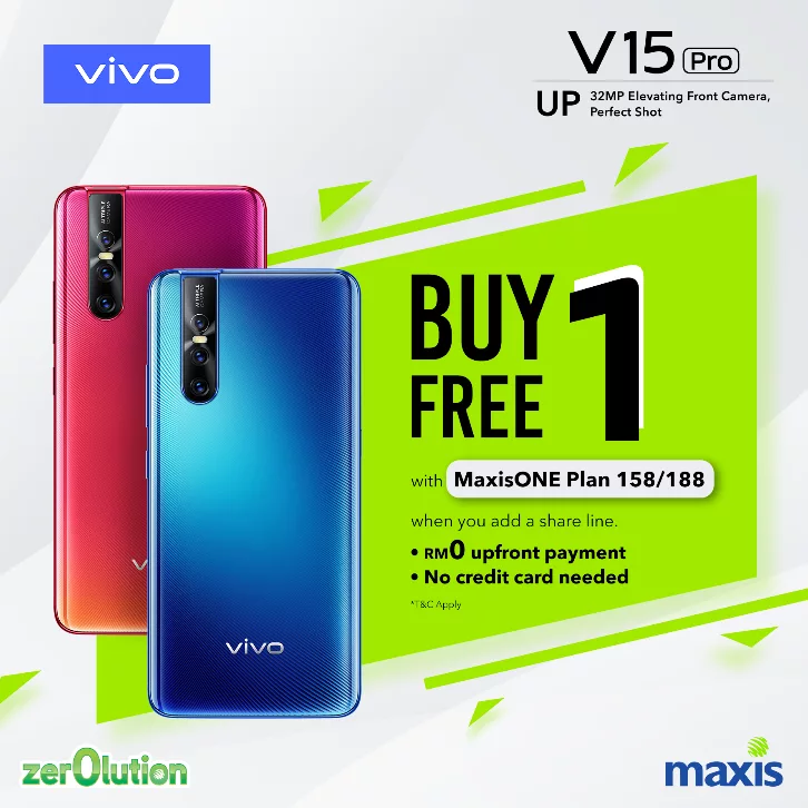 Buy 1 Vivo V15 Pro Get 1 Free When Signing Up With Maxisone Zerolution Plans Liveatpc Com Home Of Pc Com Malaysia